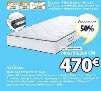 JYSK Matelas à ressorts Gold S55 offre