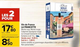 Carrefour La francette vin de france offre