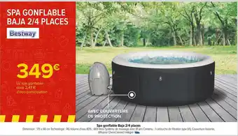 Carrefour Bestway spa gonflable baja 2/4 places offre