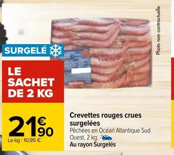 Carrefour Crevettes rouges crues surgelées offre