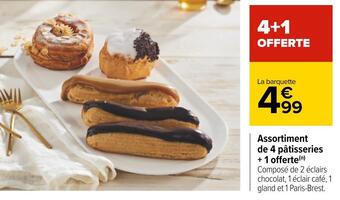 Carrefour Assortiment de 4 pâtisseries + 1 offerte offre