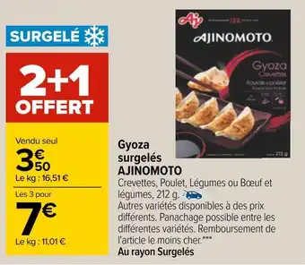 Carrefour Ajinomoto gyoza surgelés offre