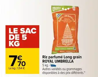 Carrefour Royal umbrella riz parfumé long grain offre