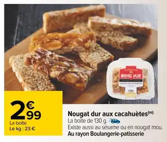 Nougat dur aux cacahuètes