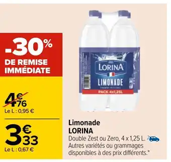 Carrefour Lorina limonade offre