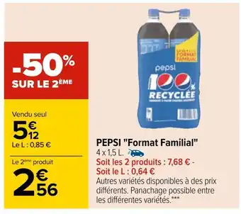 Carrefour Pepsi pepsi "format familial" offre