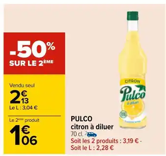 Carrefour Pulco pulco citron à diluer offre