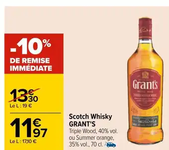 Carrefour Grant's scotch whisky offre