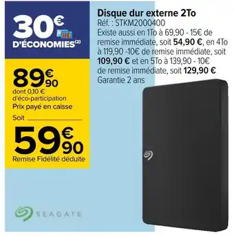 Disque dur externe 2to