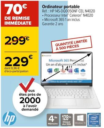 Carrefour Hp ordinateur portable offre