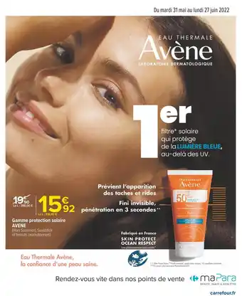 Carrefour Avene gamme protection solaire offre