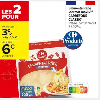 Carrefour Market Carrefour emmental râpé format maxi offre