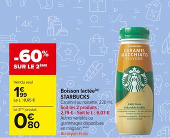 Starbucks boisson lactée
