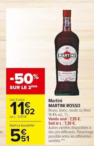 Carrefour Market Martini rosso martini offre
