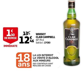 Auchan Clan campbell whisky offre