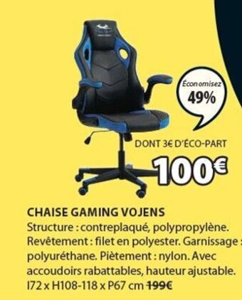 JYSK Chaise gaming vojens offre