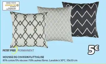 JYSK PETIT PRIX PERMANENT housse de coussin flittiglise offre