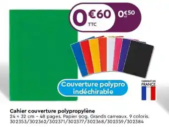 Cahier couverture polypropylĂšne