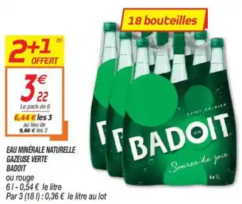 Netto Eau Minérale Naturelle Gazeuse Verte Badiot offre
