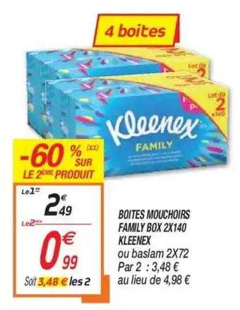 Boites Mouchoirs Family Box 2X140 Kleenex