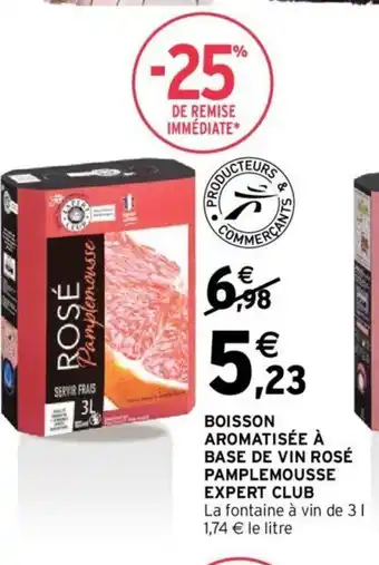 Intermarché Boisson Aromatisée à Base de Vin Rosé Pamplemousse Expert Club offre