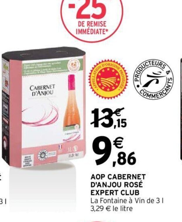 Promo AOP d'Anjou Rosé Expert Club chez Intermarché