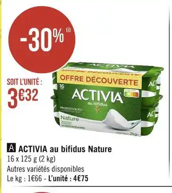 Géant Casino Activia activia au bifidus nature offre