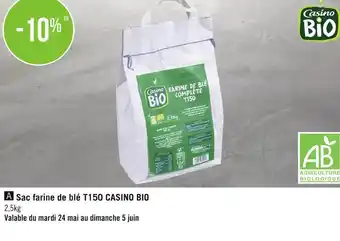 Géant Casino Casino bio sac farine de blé t150 offre