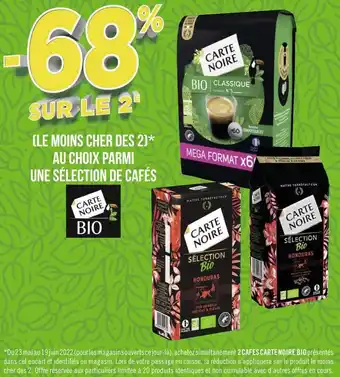 Carte noire bon plan sur une sélection de cafés de la marque carte noire bio