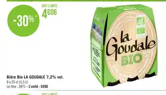 Géant Casino La goudale bière bio 7,2% vol. offre