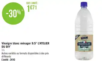 Géant Casino L’atelier du diy vinaigre blanc ménager 9.5° offre
