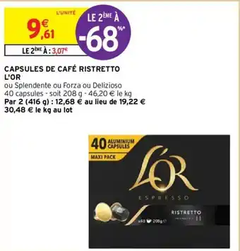 Intermarché Capsules de Café Ristretto l'Or offre