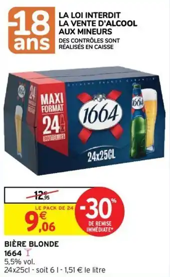 Intermarché Bière Blonde 1664 offre