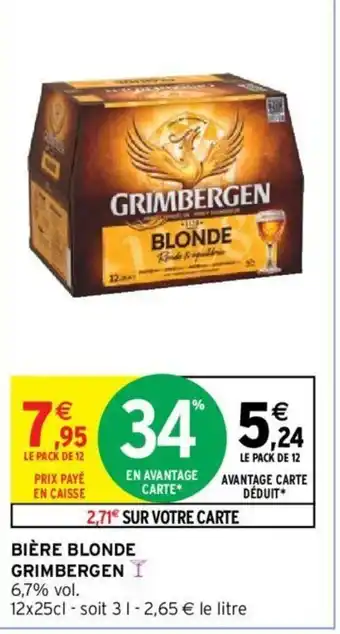 Intermarché Bière Blonde Grimbergen offre