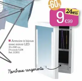 Kandy Armoire à bijoux avec miroir LED offre
