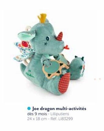 Joe dragon peluche multi-activites lilliputiens