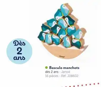 Le Bonhomme de Bois Basculo manchots janod offre