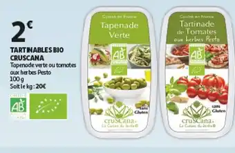 Auchan Tartinables Bio Cruscana offre