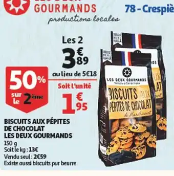 Auchan Biscuits aux Pépites de Chocolat Les Deux Gourmands offre