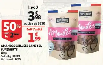 Auchan Amandes Grillées Sans Sel Supernuts offre