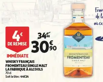 Auchan Whisky Français Fromenteau Single Malt La Fabrique à Alcools offre