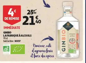 Auchan Gin Bio La Fabrique à Alcools offre