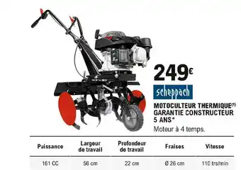 E.Leclerc Brico Motoculteur Thermique Scheppach offre