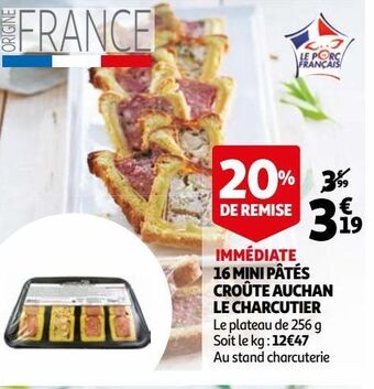 Auchan 16 mini pâtés croûte auchan le charcutier offre