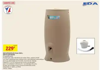 Récupérateur D'eau 500 L Eda Plastique