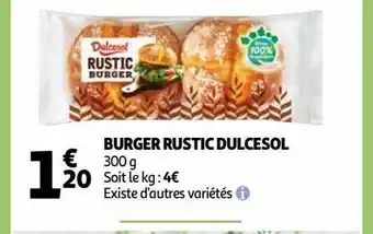 Auchan Burger rustic dulcesol offre