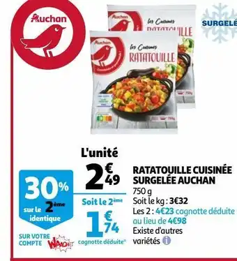 Auchan Ratatouille cuisinée surgelée auchan offre