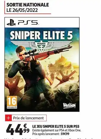 Auchan Le jeu sniper elite 5 sur ps5 offre