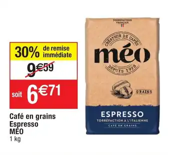 Migros Café en grains espresso MÉO offre