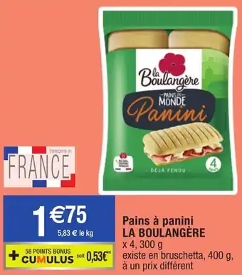 Migros Pains à panini LA BOULANGERE offre